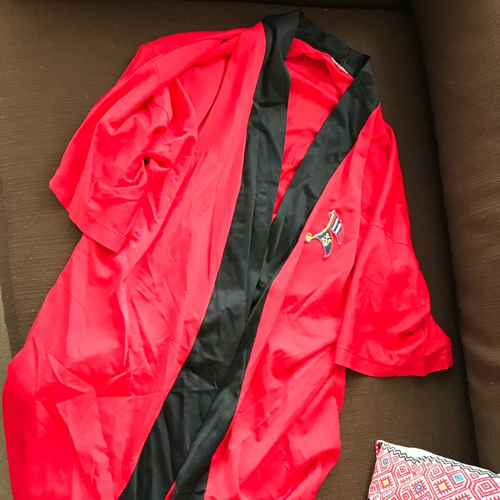 Sexy Red Silk Robe